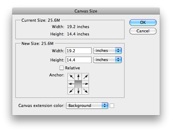 canvas size dialog