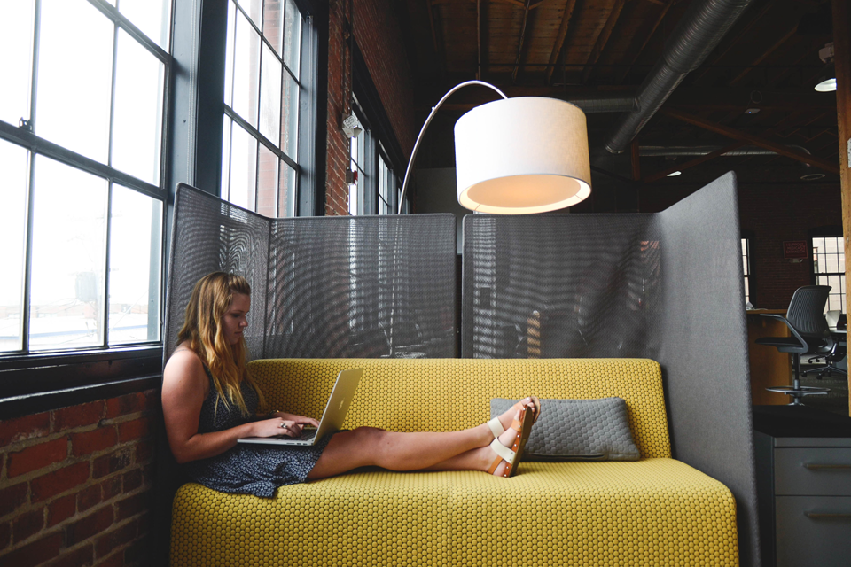 Girl using Macbook